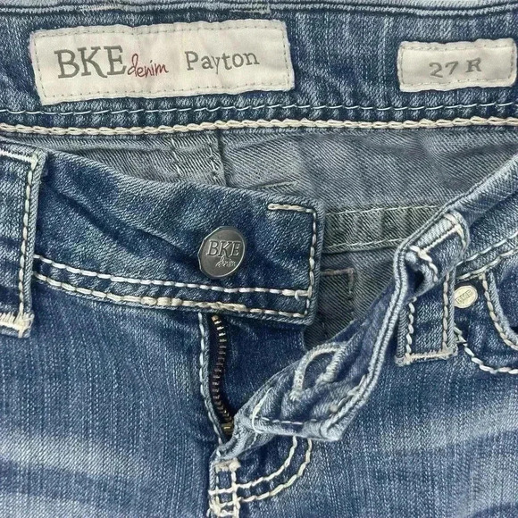 BKE Jeans Womens Size 27R (29x31) Payton Boot Cut Whiskered Cowgirl Rodeo Ranch - Picture 5 of 15